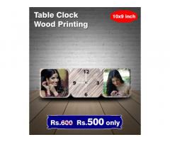 Buy Online Wooden Table Clock With Photo Printing In Madurai
