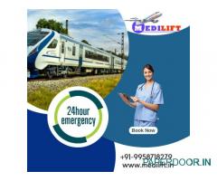 Select Medilift Train Ambulance in Dibrugarh for Bed-to-Bed Patient Relocation